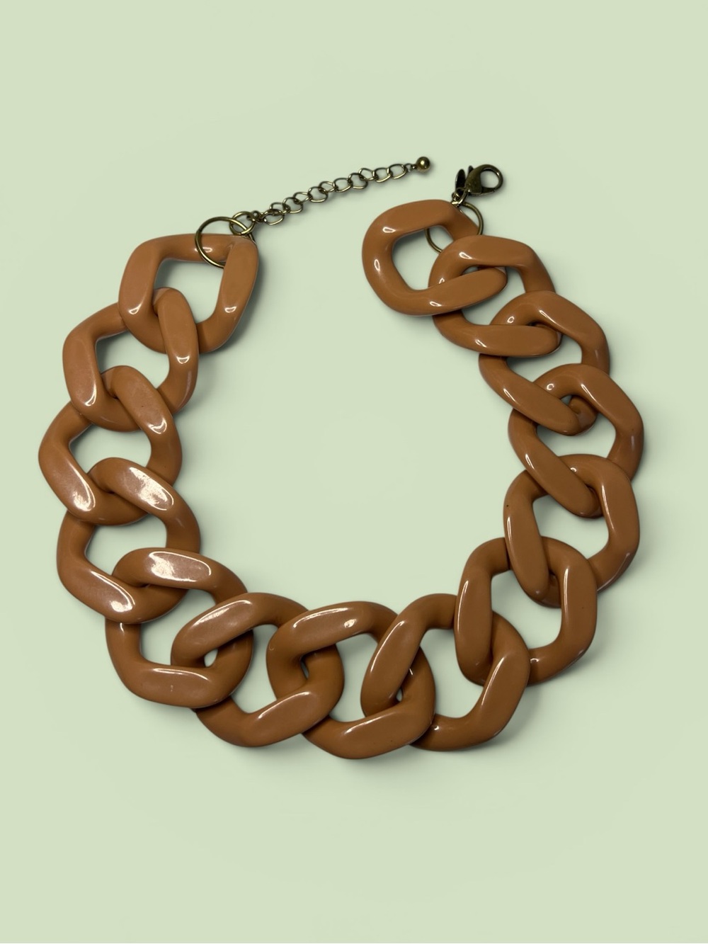 Brown Resin Chunky Link Necklace - Women Jewelry Express - Picture 1 of 7